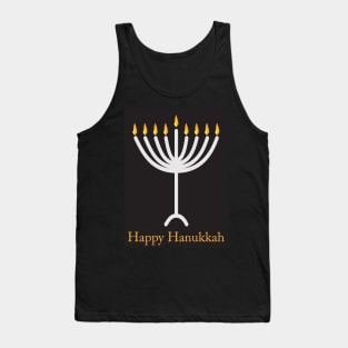 Happy Hanukkah greeting with Menorah illustration Tank Top